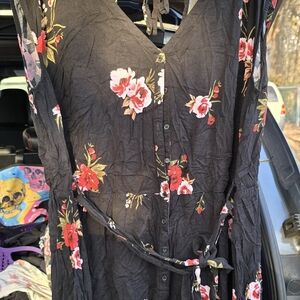 Torrid Black Floral Jumpsuit